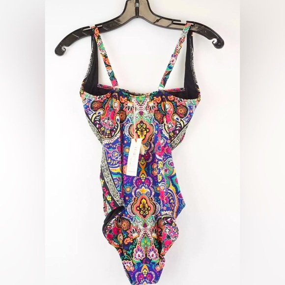 NWT [Johnny Was] Hannah Ruched One-Piece Printed Swimsuit Women’s Size XS - Picture 6 of 16